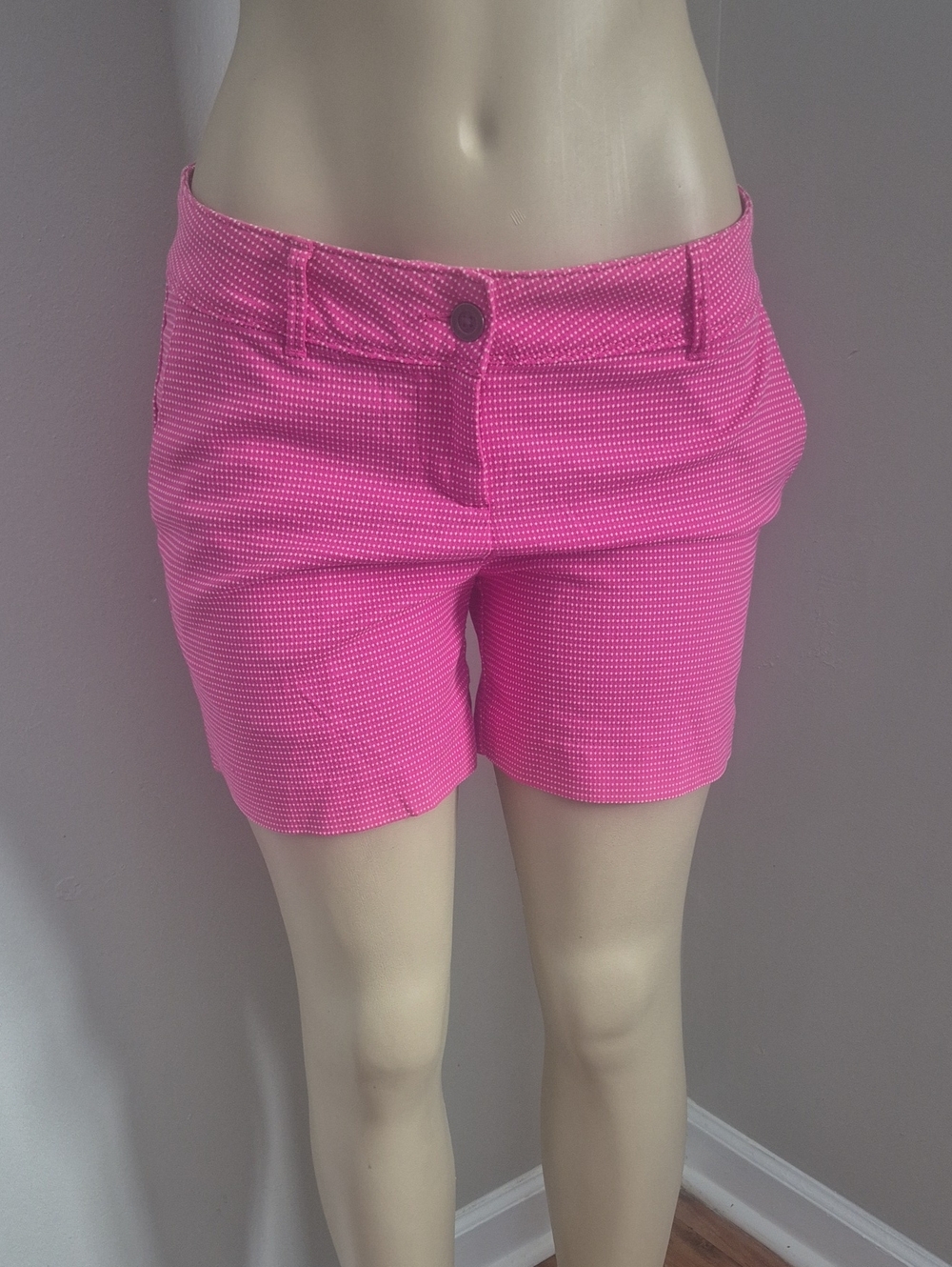 Isaac Mizrahi Bright Pink Textured Bermuda Shorts